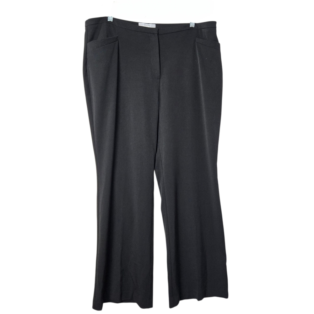 Chico's Classic Black High-Rise Wide-Leg Career Work Pants Size 3 Short XL/16